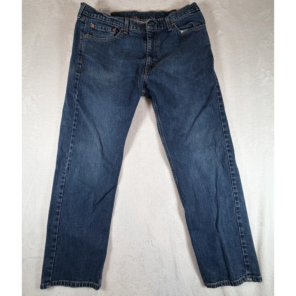 Levi's 505 Jeans‎ Mens 38x30 Blue Regular Fit Straight Leg Cowboy American Denim